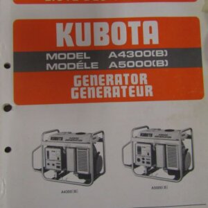 Kubota Model A4300B and A5000B Generator Illustrated Parts List