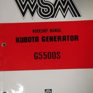 Kubota Model G5500S Generator Workshop Manual