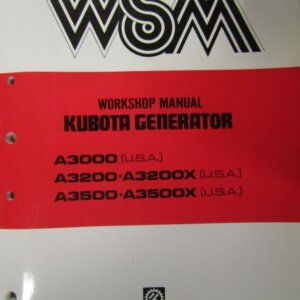 Kubota Model A3000 A3200 A3200X A3500 A3500X Generator Workshop Manual