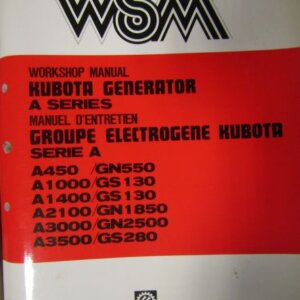 Kubota A Series Generator Workshop Manual