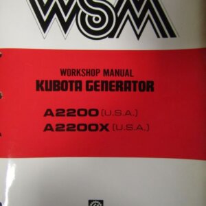 Kubota A2200 A2200X Generator Workshop Manual