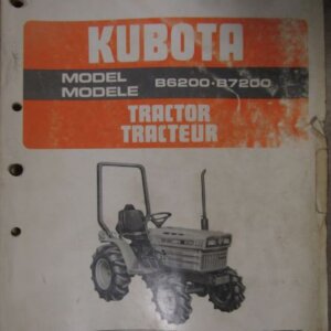 Kubota Model B6200 B7200 Tractor Illustrated Parts List