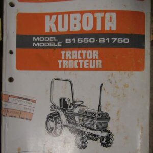 Kubota Model B1550 B1750 Tractor Parts List