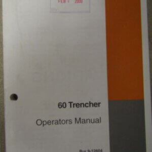 Case 60 Trencher Operators Manual 9-12604