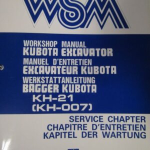 Kubota KH21 Excavator Workshop Service Repair Manual