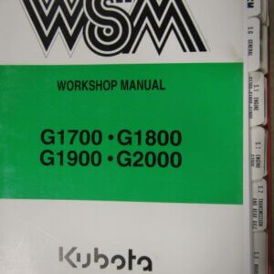 Kubota G1700 G1800 G1900 G2000 Tractor Workshop Service Repair Manual