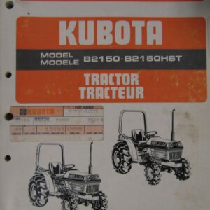 Kubota Model B2150 B2150HST Tractor Parts List