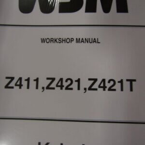 Kubota Model Z411 Z421 Z421T Mower Workshop Service Repair Manual