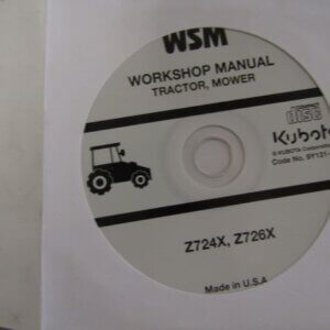 Kubota Z724X Z726X Tractor Mower Workshop Service Repair Manual Disc