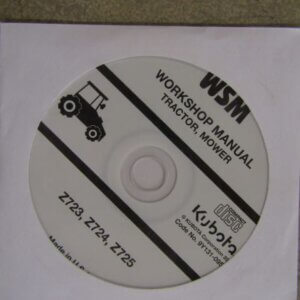 Kubota Z723 Z724 Z725 Tractor Mower Workshop Service Repair Manual Disc