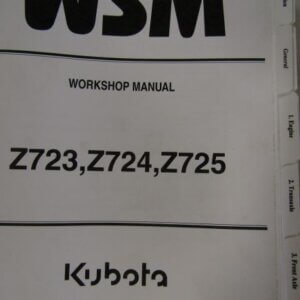 Kubota Z723 Z724 Z725 Mower Workshop Service Repair Manual