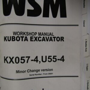 Kubota KX0574 U554 and U35 Excavator Workshop Service Repair Manual