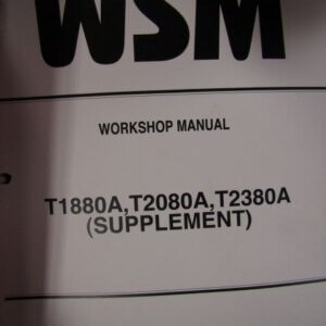 Kubota T1880A T2080A T2380A Supplement Lawn and Garden Tractor Workshop Service Repair Manual