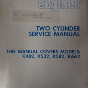 Kohler Engines K482 K532 K582 K662 Two Cylinder Service Manual