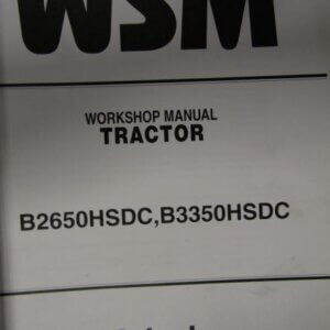 Kubota B2650HSDC B3350HSDC Tractor Workshop Service Repair Manual