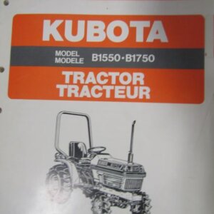 Kubota B1550 B1750 Tractor Parts List