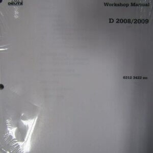 Deutz D2008/2009 Engine Workshop Service Repair Manual 03123422