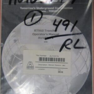 ASTEC RT960 Trencher Operators Manual AU103174