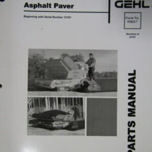 Gehl 1648 Asphalt Paver Parts Manual 918217