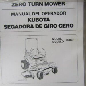 Kubota ZG327 Zero Turn Mower Operators Manual