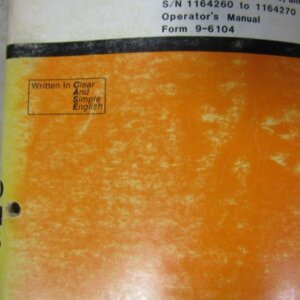 Case DH5 to 1164255 and 1164260 to 1164270 Trencher Operators Manual 96104