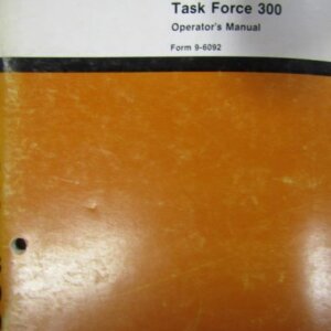 Davis Task Force 300 Trencher Operators Manual 96092