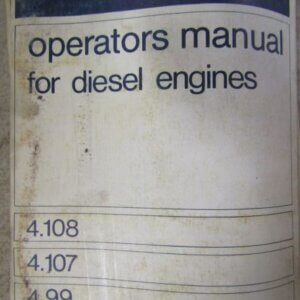 Perkins Engines 4.108 4.107 4.99 Operators Manual for Diesel Engines
