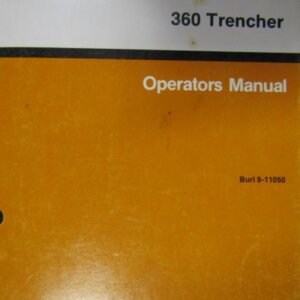 Case 360 Trencher Operators Manual 911050