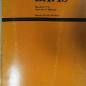 Davis Fleet Line 7 + 2 Trencher Operators Manual H006528