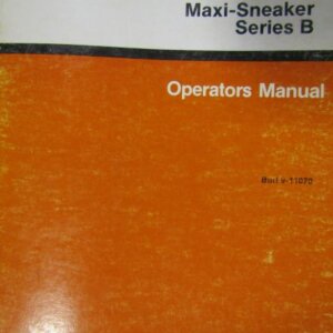 Case Maxi Sneaker Series B Operators Manual 911070