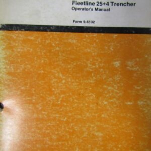 Davis Fleet Line 25 + 4 Trencher Operators Manual 96132