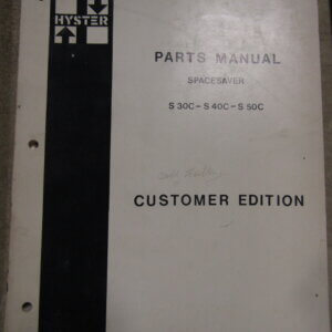 Hyster Spacesaver Parts Manual Forklift