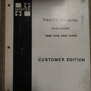 Hyster Spacesaver Forklift Parts Manual