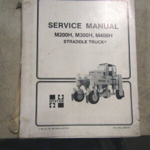 Hyster Straddle Truck Service Manual