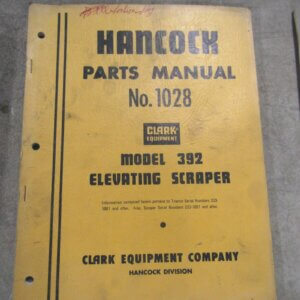 Hancock 392 Elevated Scraper Parts manual