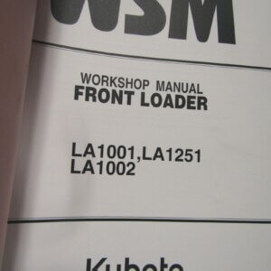 Kubota Workshop Service Manual