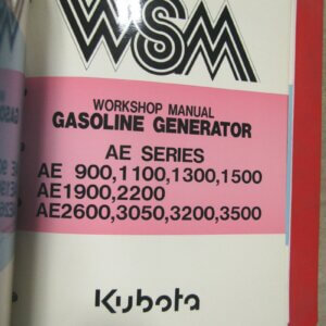 Kubota Gas generator AE Series Workshop Service Manual