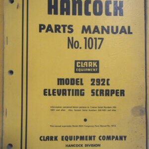 Hancock 292C Elevating Scraper Parts 1017