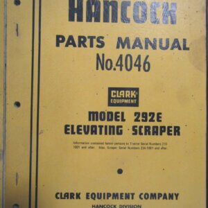 Hancock 292 E Elevating Scraper Parts 4046