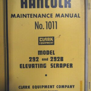 Hancock 292 and 292B Elevating Scraper Maintenance 1011