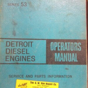 Detroit Diesel Series 53 Engines Operator Manual 1972