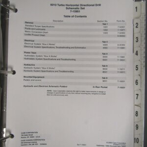 Case Parts Manual and Schematic Set 6010 Turbo Horizontal Directional Drill 7-15951
